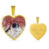 English Springer Spaniel Print Heart Pendant Luxury Necklace-Free Shipping