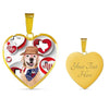Golden Retriever Print Texas Heart Pendant Luxury Necklace-Free Shipping