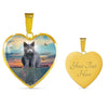 Cute Chartreux Cat Print Heart Pendant Luxury Necklace-Free Shipping
