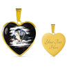 Tibetan Mastiff Dog Art Print Heart Charm Necklaces-Free Shipping