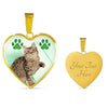 American Bobtail Print Heart Pendant Luxury Necklace-Free Shipping