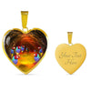 Gouldian Finch (Rainbow Finch) Heart Charm Necklaces-Free Shipping