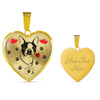 Cute Boston Terrier Print Heart Pendant Luxury Necklace-Free Shipping