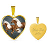 Haflinger Horse Art Print Heart Charm Necklaces-Free Shipping