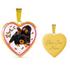 Tibetan Mastiff Dog Print Heart Pendant Luxury Necklace-Free Shipping