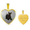 Scottish Terrier Print Heart Pendant Luxury Necklace-Free Shipping