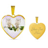 White Persian Cat Print Heart Pendant Luxury Necklace-Free Shipping