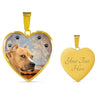 Staffordshire Bull Terrier Print Heart Pendant Luxury Necklace-Free Shipping