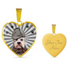 Dandie Dinmont Terrier Print Heart Pendant Luxury Necklace-Free Shipping