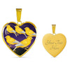 Domestic Canary Bird Print Heart Charm Necklaces-Free Shipping