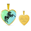 Amazing Horse Vector Print Heart Charm Necklaces-Free Shipping