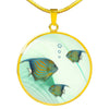 Angelfish Print Luxury Circle Necklace-Free Shipping