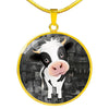 Cow Print Circle Pendant Luxury Necklace-Free Shipping