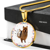 Amazing Australian Terrier Print Circle Print Luxury Necklace-Free Shipping