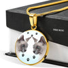 Tonkinese Cat Print Circle Pendant Luxury Necklace-Free Shipping