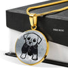 Cute Dog Art Print Circle Pendant Luxury Necklace-Free Shipping
