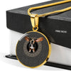 Basset Hound Dog Print Circle Pendant Luxury Necklace-Free Shipping