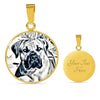South African Mastiff (Boerboel) Dog Print Circle Pendant Luxury Necklace-Free Shipping
