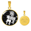 Cute Unicorn Print Circle Pendant Luxury Necklace-Free Shipping