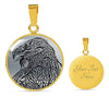 Bearded Vulture Bird Sketch Print Circle Pendant Luxury Necklace-Free Shipping