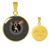 Basset Hound Dog Print Circle Pendant Luxury Necklace-Free Shipping