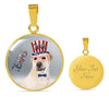 Labrador Retriever Texas Print Circle Pendant Luxury Necklace-Free Shipping