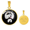 Siberian Husky Dog Print Circle Pendant Luxury Necklace-Free Shipping