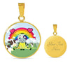 Cute Cow Print Circle Pendant Luxury Necklace-Free Shipping