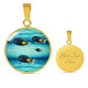 Achilles Tang Fish Print Luxury Circle Necklace -Free Shipping