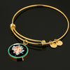 Syrian Hamster Print Circle Pendent Luxury Bangle-Free Shipping
