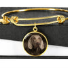Weimaraner Dog Print Circle Pendant Luxury Bangle-Free Shipping