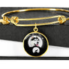 Siberian Husky Dog Print Circle Pendant Luxury Bangle-Free Shipping