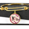 Golden Retriever Dog Circle Pendent Luxury Bangle-Free Shipping