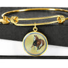 American Paint Horse Print Circle Pendant Luxury Bangle-Free Shipping
