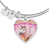 Creamy Unicorn Print Heart Pendant Luxury Bangle-Free Shipping