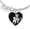 Cute Unicorn Print Heart Pendant Luxury Bangle-Free Shipping