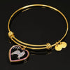 Pomeranian Dog Love Print Heart Pendant Bangle-Free Shipping