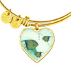 Angelfish Print Heart Pendant Luxury Bangle-Free Shipping