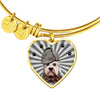 Dandie Dinmont Terrier Print Luxury Heart Charm Bangle-Free Shipping