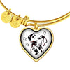 Lovely Dalmatian Dog Print Heart Pendant Bangle-Free Shipping