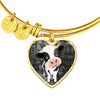 Cow Print Heart Pendant Luxury Bangle-Free Shipping