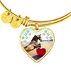 Lovely Horse Print Luxury Heart Charm Bangle-Free Shipping