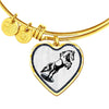 Mustang Horse Art Print Heart Pendant Bangle-Free Shipping
