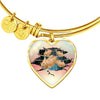 Golden Hamster Hanging Print Heart Pendant Bangle-Free Shipping