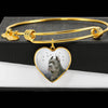 Cane Corso Print Luxury Heart Charm Bangle-Free Shipping