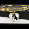 Shiba Inu Dog Print Heart Pendant Bangle-Free Shipping