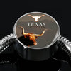 Texas Longhorn Cattle (Cow) Print Circle Steel Bracelet-Free Shipping