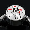 Cute Boston Terrier Print Circle Charm Steel Bracelet-Free Shipping