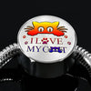 " I Love My Cat" Print Circle Charm Steel Bracelet-Free Shipping