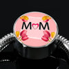 "MOM" Print Circle Charm Steel Bracelet-Free Shipping